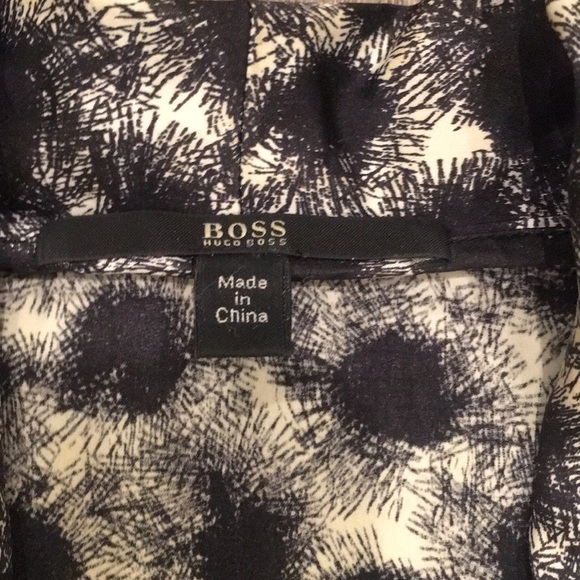 Hugo Boss Silk Black White Sleeveless Shirt - Picture 2 of 8